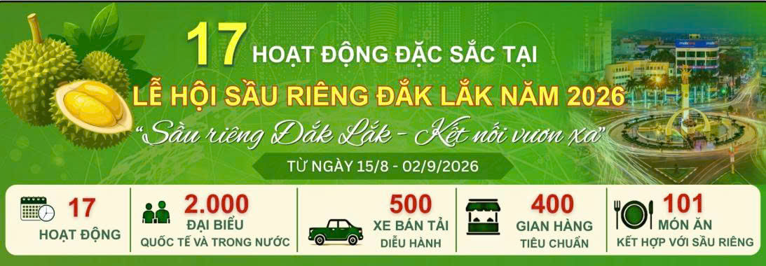 (Infographic) 17 hoạt động đặc sắc tại Lễ hội Sầu riêng Đắk Lắk năm 2026